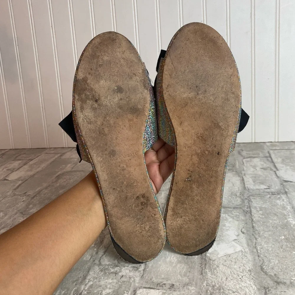 Loeffler Randall Glitter Flat Sandal Slides - Picture 11 of 13
